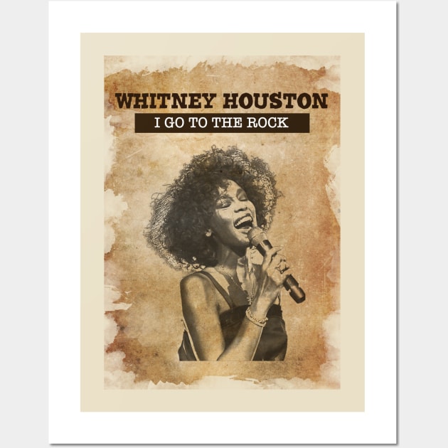 Vintage Old Paper 80s Style Whitney Houston /// I Go To The Rock Wall Art by Madesu Art